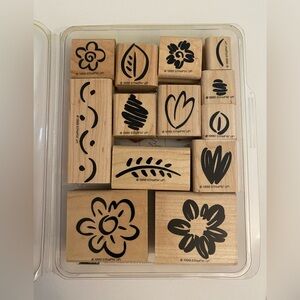 Stampin' Up! 1999 Fanciful Flowers 13 rubber stamps New